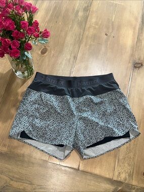 Marmot Black & White Patterned Athletic Shorts
